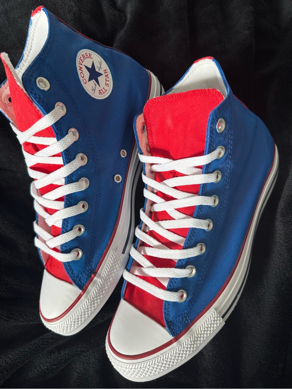 Converse Kids High Top Sneakers - Blue and Red with White Trim